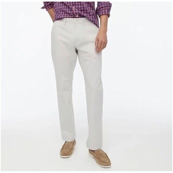 J. Crew Factory Pants Mens 32 30 Beige Thompson Flex Tech Tapered Chino Flat New - Picture 2 of 15